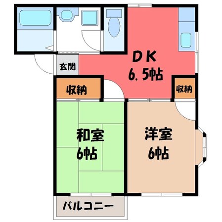 飯野ハイツ Ａ棟の物件間取画像